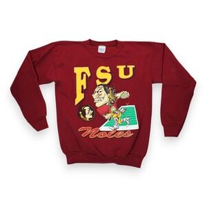 Vintage 90s Sweatshirt Florida State Seminoles Size Large ~ Red ~ RARE
